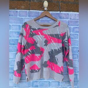 BRODIE CASHMERE METALLIC CAMO SWEATER SZ SMALL